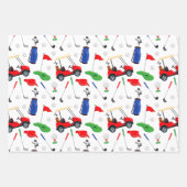 Feuille De Papier Cadeau Red Blue & Green Golf (Devant 2)