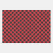 Feuille De Papier Cadeau Red Buffalo Plaid Checkered (Devant 3)