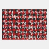 Feuille De Papier Cadeau Red Buffalo Plaid & Joyeux Noël (Devant)