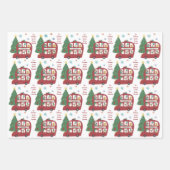 Feuille De Papier Cadeau Red Bus Tree Nom de l'enfant Amour Père Noël Noël (Devant 2)
