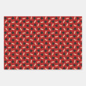 Feuille De Papier Cadeau Red Caps Diplomas Mixed Graduation Patterns (Devant)