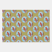 Feuille De Papier Cadeau Red Cardinal Holiday (Devant 3)