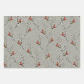 Feuille De Papier Cadeau Red Cardinal Perched on a Tree Branch Wrapping Pap (Devant)