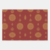 Feuille De Papier Cadeau Red Gold Mandala Monogram Mariage indien (Devant)