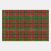 Feuille De Papier Cadeau Red Gold Plaid  (Devant 3)