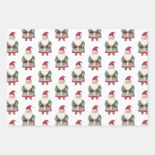 Feuille De Papier Cadeau Red Green Noël Père Noël (Devant)