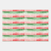 Feuille De Papier Cadeau Red Green White Stripes Birthday (Devant 2)