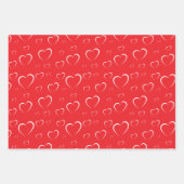 Feuille De Papier Cadeau Red Hearts Love Valentine (Devant 3)