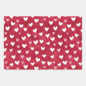Feuille De Papier Cadeau Red Hearts Love Valentine's Day Romance (Devant)