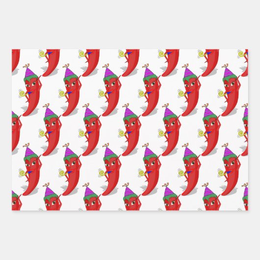 Feuille De Papier Cadeau Red Hot Pepper Diva Anniversaire Célébration Perso (Devant 3)