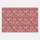 Feuille De Papier Cadeau Red Lace Motif Valentine's (Devant)