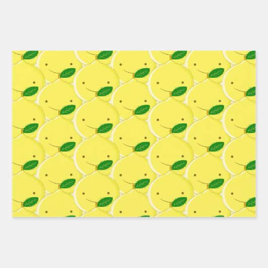 Feuille De Papier Cadeau Red Lemon Pattern (Devant)