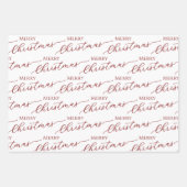 Feuille De Papier Cadeau Red Modern Merry Christmas (Devant 3)