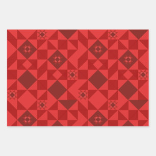 Feuille De Papier Cadeau Red Nordic Star Noël brillant