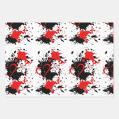 Feuille De Papier Cadeau Red on Black (Devant 3)
