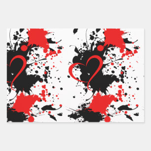 Feuille De Papier Cadeau Red on Black