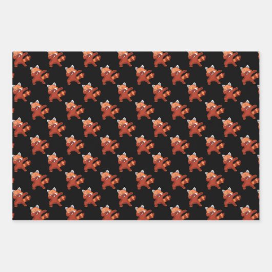 Feuille De Papier Cadeau Red Panda Dabbing (Devant)