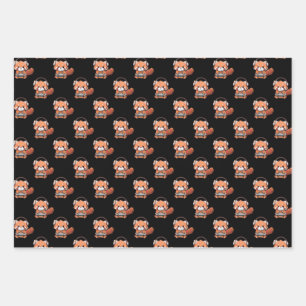 Feuille De Papier Cadeau Red Panda Gamer