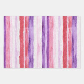 Feuille De Papier Cadeau Red Purple Snowflakes Christmas Tree Stripes (Devant 3)
