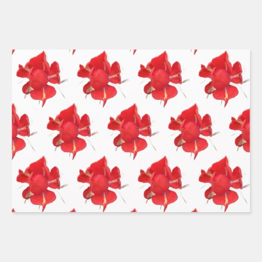 Feuille De Papier Cadeau Red Roses,  (Devant 2)
