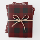 Feuille De Papier Cadeau red rustic pattern Merry Christmas (En situation)