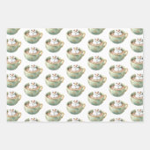 Feuille De Papier Cadeau Red Stripes Christmas Happy Marshmallow (Devant 2)