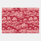 Feuille De Papier Cadeau Red Toile de Jouy (Devant)