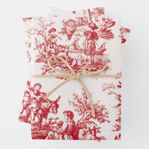 Feuille De Papier Cadeau Red Toile Holiday
