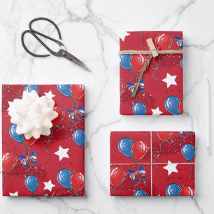 Feuille De Papier Cadeau Red White Blue