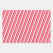 Feuille De Papier Cadeau Red & White Candy Cane Stripes & Polka Dots (Devant)