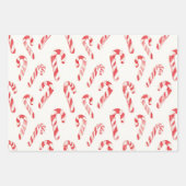 Feuille De Papier Cadeau Red White Candy Canes Stripes Christmas (Devant 2)