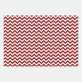 Feuille De Papier Cadeau Red White Christmas Trees Chevron Holiday (Devant 3)