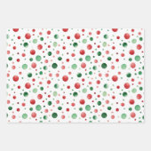 Feuille De Papier Cadeau Red White Green Dots Birthday (Devant 2)