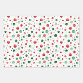 Feuille De Papier Cadeau Red White Green Dots Birthday (Devant)