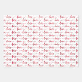 Feuille De Papier Cadeau Red & White Hearts Script Love Valentine's Day (Devant 2)