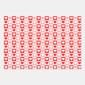Feuille De Papier Cadeau Red White Love coeurs Saint Valentin (Devant 3)