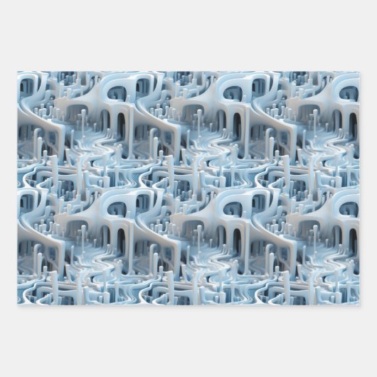 Feuille De Papier Cadeau Réflexions infinies : Conception 3D Mirror World (Devant 2)