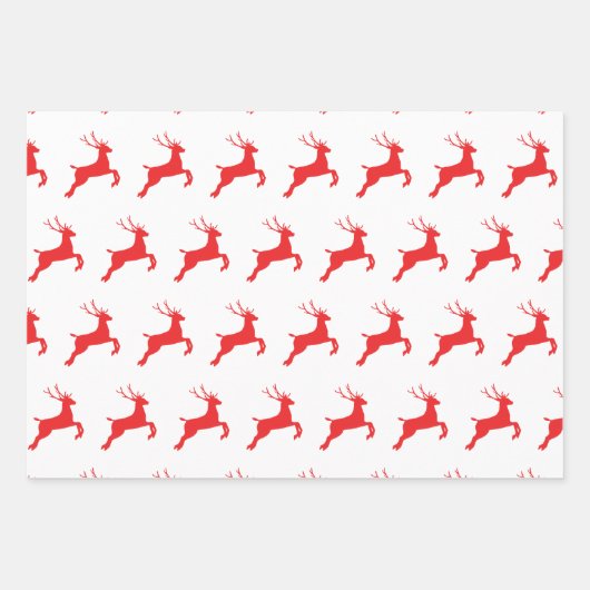Feuille De Papier Cadeau Reindeer And Trees Christmas Pattern Gift Wrapping (Devant 3)