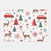 Feuille De Papier Cadeau Reindeer Joyride Snowflake Christmas Wrap (Devant 3)