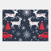 Feuille De Papier Cadeau Reindeer Joyride Snowflake Christmas Wrap (Devant)