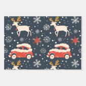 Feuille De Papier Cadeau Reindeer Joyride Snowflake Christmas Wrap (Devant 3)