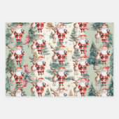 Feuille De Papier Cadeau Reindeer, Panda Bear pour Noël (Devant)