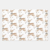 Feuille De Papier Cadeau Reindeer Silver Snowflakes Christmas Trees (Devant 2)
