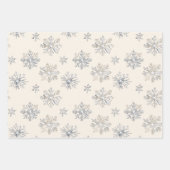 Feuille De Papier Cadeau Reindeer Silver Snowflakes Christmas Trees (Devant)