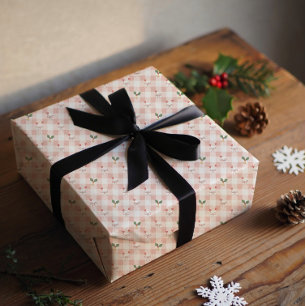Feuille De Papier Cadeau Réjouissez-vous, jolies roses et houx