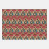 Feuille De Papier Cadeau Religieux Guadalupe Vierge Marie Roses floraux env (Devant)