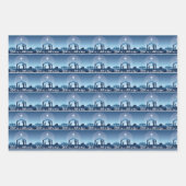 Feuille De Papier Cadeau Religious Christmas Nativity Scene Blue (Devant 2)