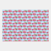 Feuille De Papier Cadeau Remorques Cute Xmas RV Camping Road Trip Holiday (Devant)