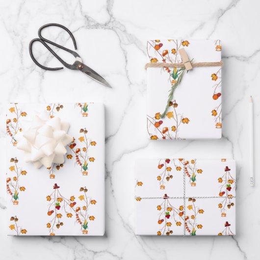 Feuille De Papier Cadeau Rempleurs Cadeaux Thanksgiving (Recto)