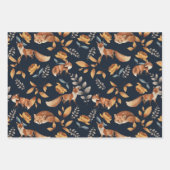 Feuille De Papier Cadeau renard et rose (Devant 2)